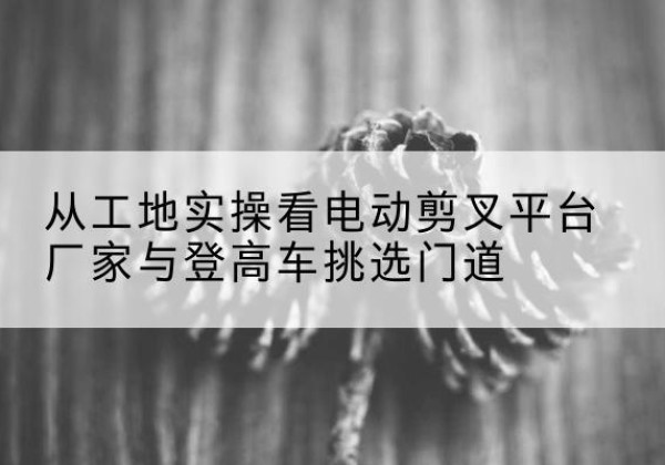 湘潭电动剪叉升降平台厂家-从工地实操看电动剪叉平台厂家与登高车挑选门道